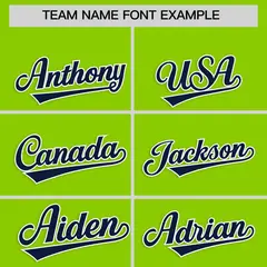 Classic Authentic Neon Green Navy Baseball Jersey 3
