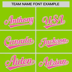 Classic Authentic Neon Green Pink Baseball Jersey 3