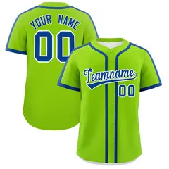 Classic Authentic Neon Green Royal Baseball Jersey 1