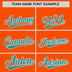 Classic Authentic Orange Aqua Baseball Jersey 3