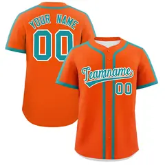 Classic Authentic Orange Aqua Baseball Jersey 1