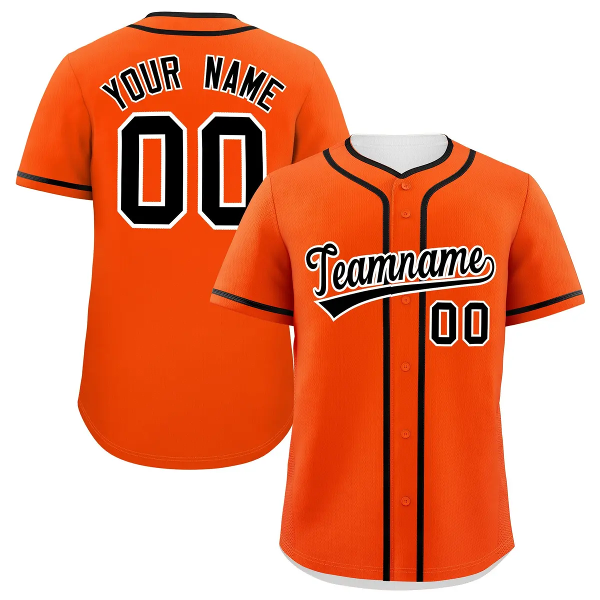 Classic Authentic Orange Black Baseball Jersey