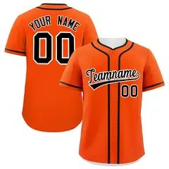Classic Authentic Orange Black Baseball Jersey