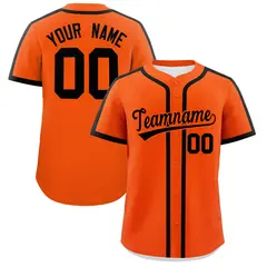 Classic Authentic Orange Black Baseball Jersey 1