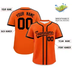 Classic Authentic Orange Black Baseball Jersey 2