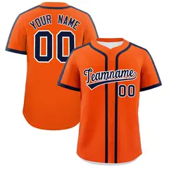 Classic Authentic Orange Navy Baseball Jersey 1