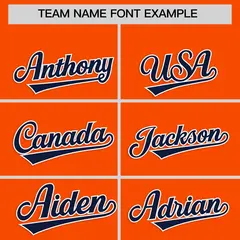 Classic Authentic Orange Navy Baseball Jersey 3