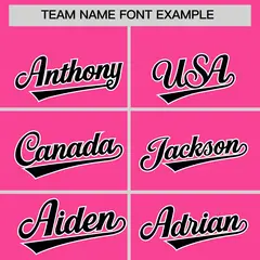 Classic Authentic Pink Black Baseball Jersey 3