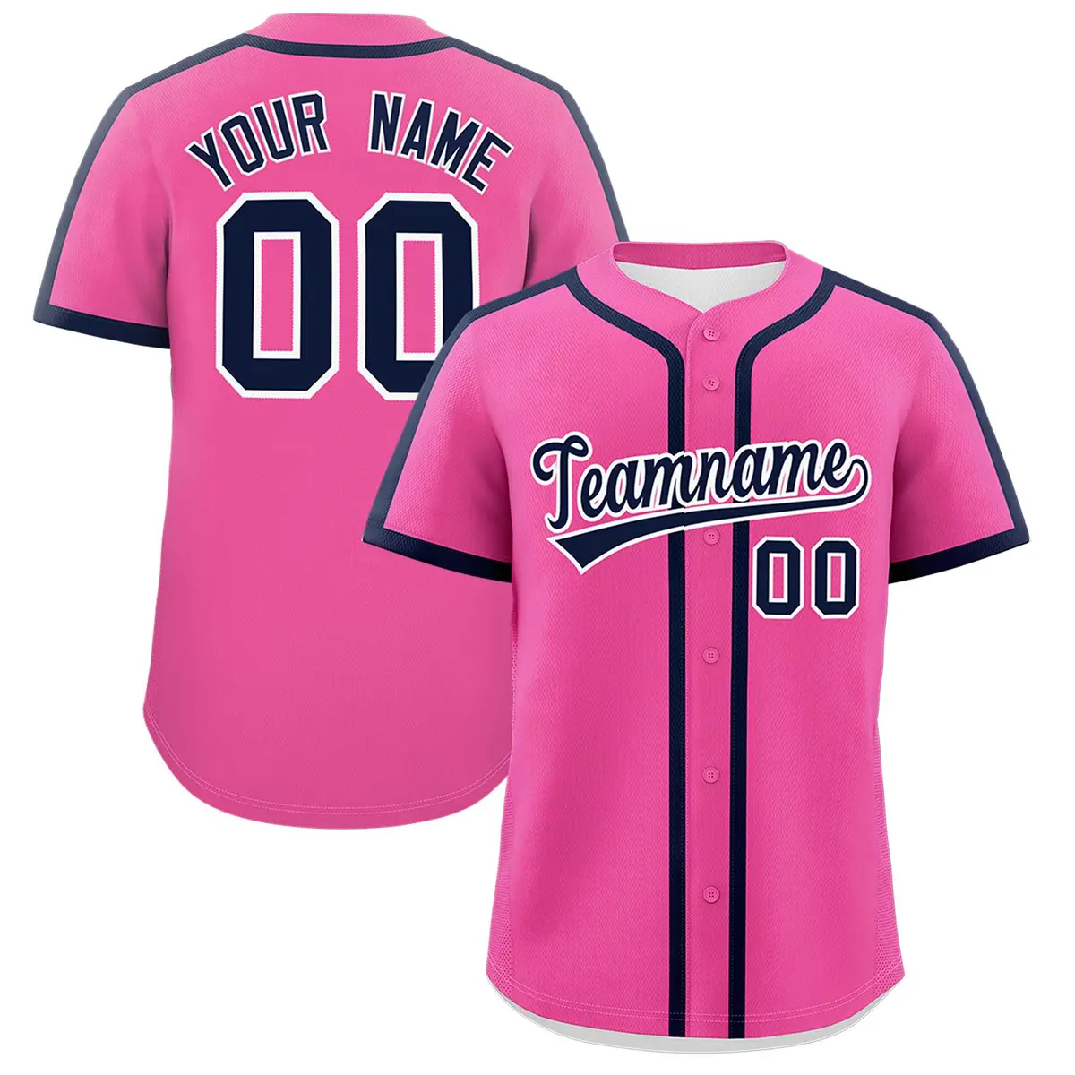 Classic Authentic Pink Navy Baseball Jersey