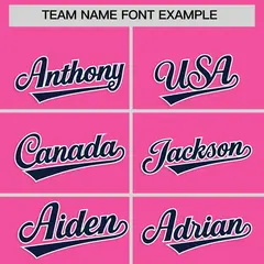 Classic Authentic Pink Navy Baseball Jersey 3