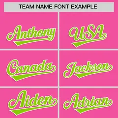Classic Authentic Pink Neon Green Baseball Jersey 3