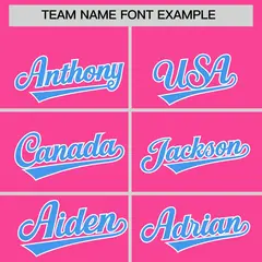 Classic Authentic Pink Powder Blue Baseball Jersey 3