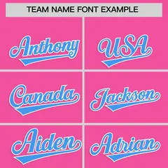 Classic Authentic Pink Powder Blue Baseball Jersey 3