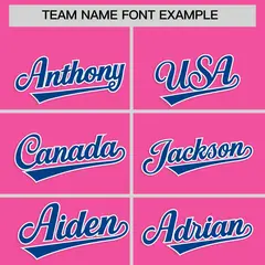 Classic Authentic Pink Royal Baseball Jersey 3