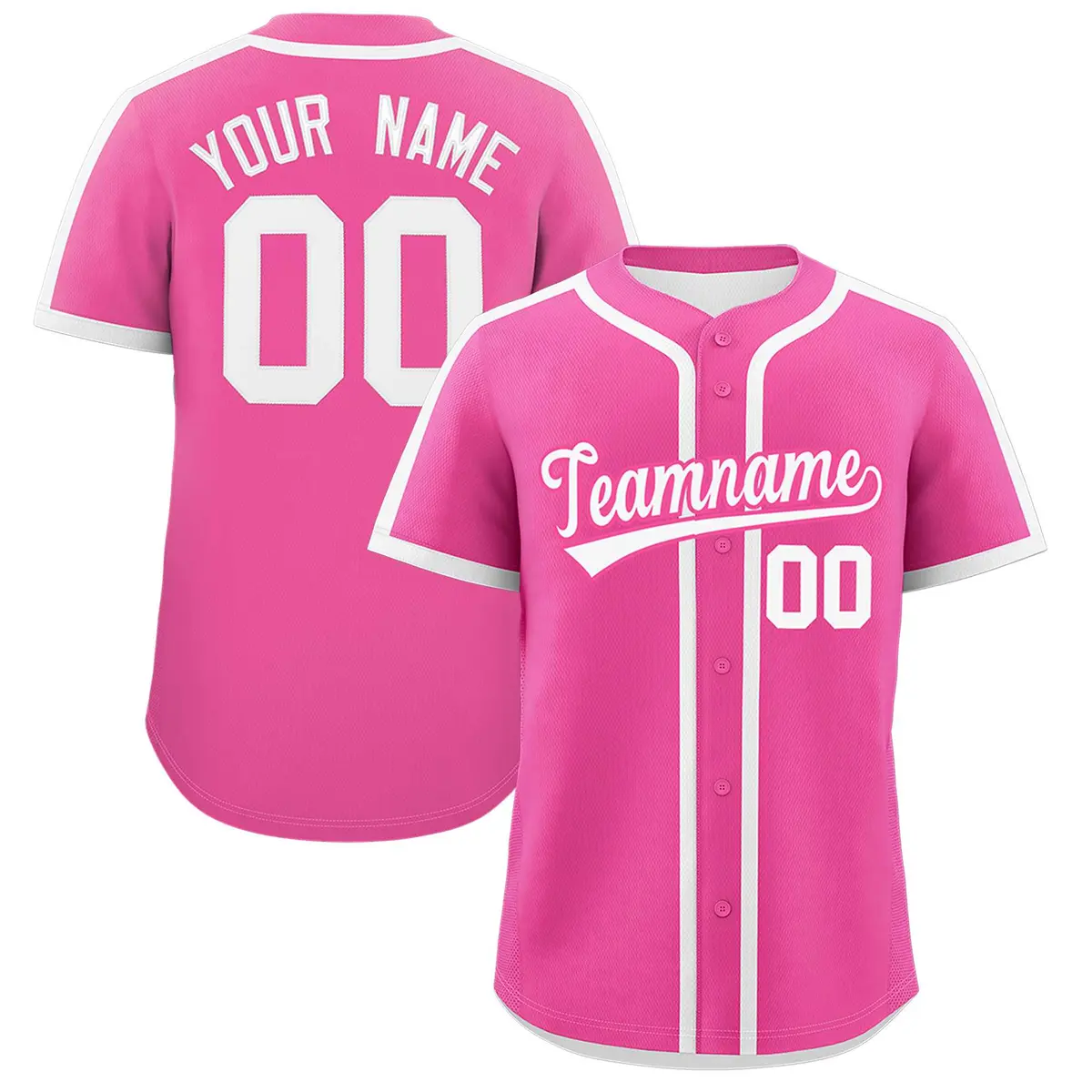 Classic Authentic Pink White Baseball Jersey