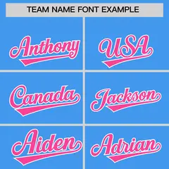 Classic Authentic Powder Blue Pink Baseball Jersey 3