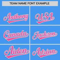 Classic Authentic Powder Blue Pink Baseball Jersey 3