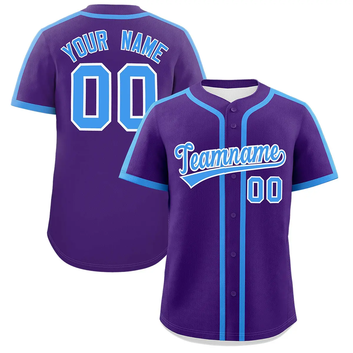 Classic Authentic Purple Powder Blue Baseball Jersey