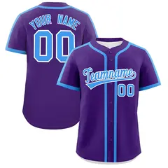 Classic Authentic Purple Powder Blue Baseball Jersey 1