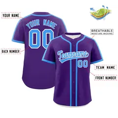 Classic Authentic Purple Powder Blue Baseball Jersey 2