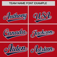 Classic Authentic Red Navy Baseball Jersey 3