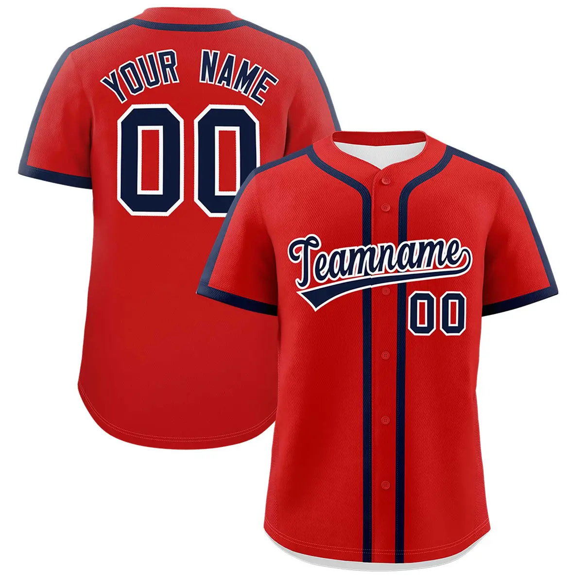 Classic Authentic Red Navy Baseball Jersey