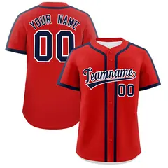 Classic Authentic Red Navy Baseball Jersey 1