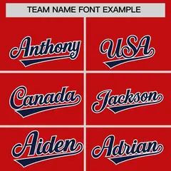Classic Authentic Red Navy Baseball Jersey 3