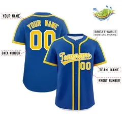 Classic Authentic Royal Gold Baseball Jersey 2