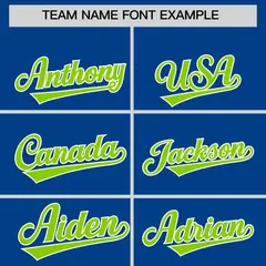 Classic Authentic Royal Neon Green Baseball Jersey 3