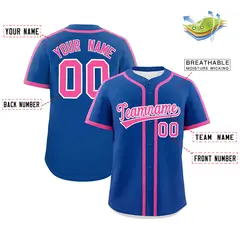 Classic Authentic Royal Pink Baseball Jersey 2