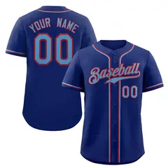 Classic Authentic Royal Powder Blue-Red Baseball Jersey