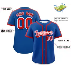 Classic Authentic Royal Red Baseball Jersey 2