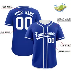 Classic Authentic Royal White Baseball Jersey 2