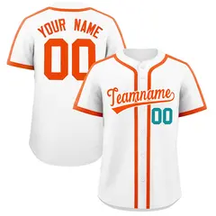 Classic Authentic White Orange Baseball Jersey