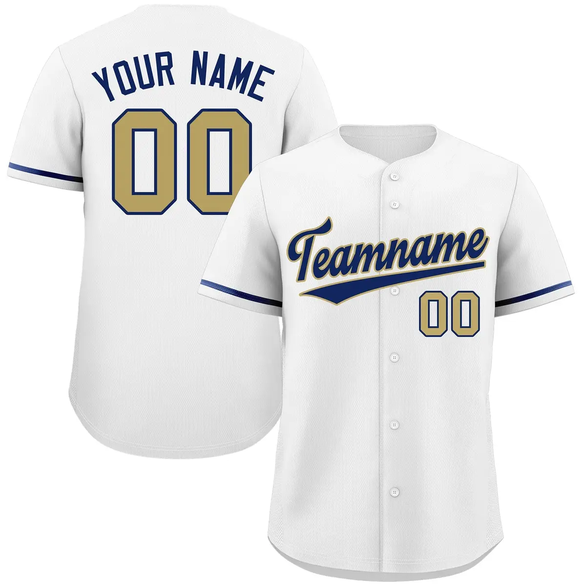 Classic Authentic White Royal-Old Gold Baseball Jersey