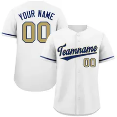 Classic Authentic White Royal-Old Gold Baseball Jersey 1