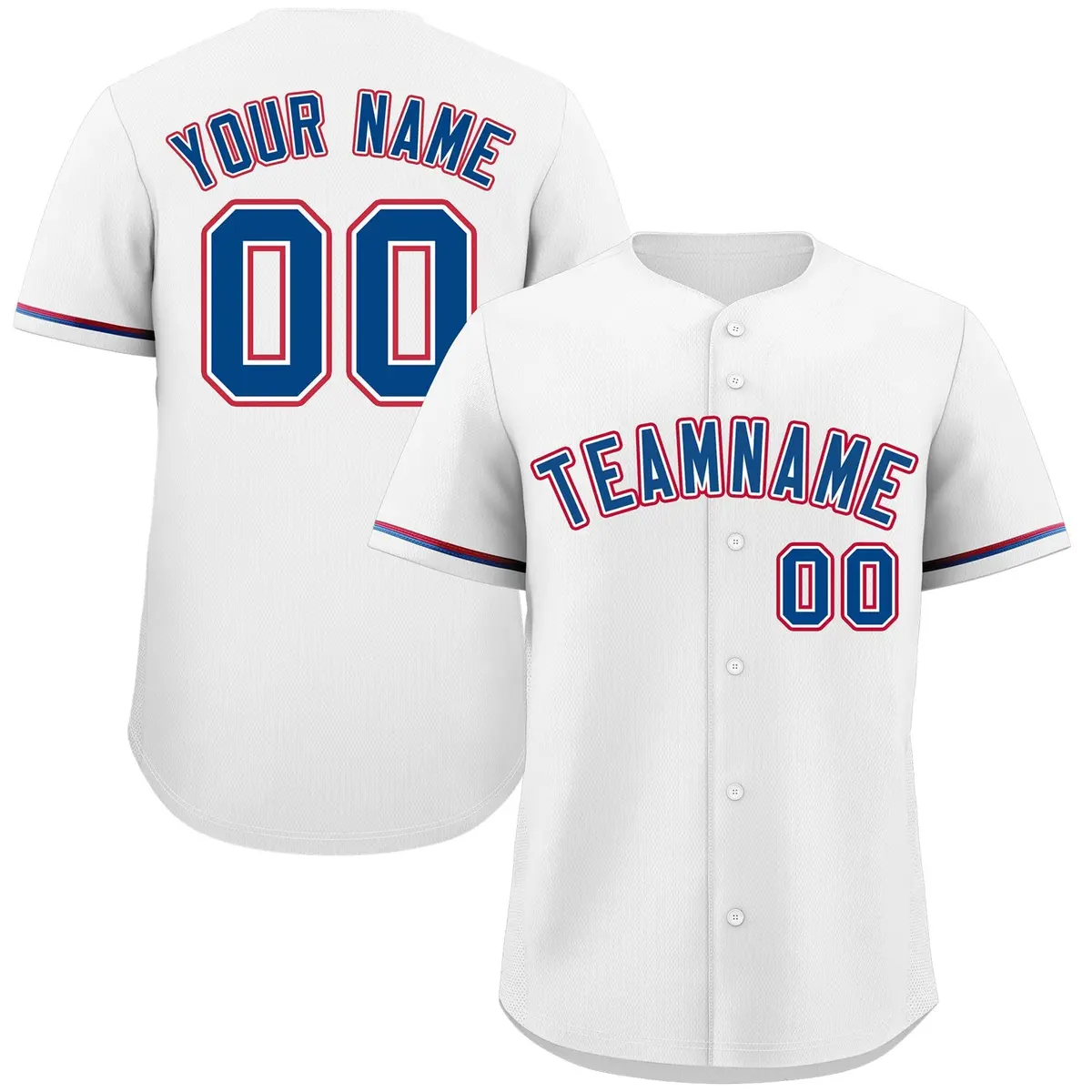 Classic Authentic White Royal-Red Baseball Jersey