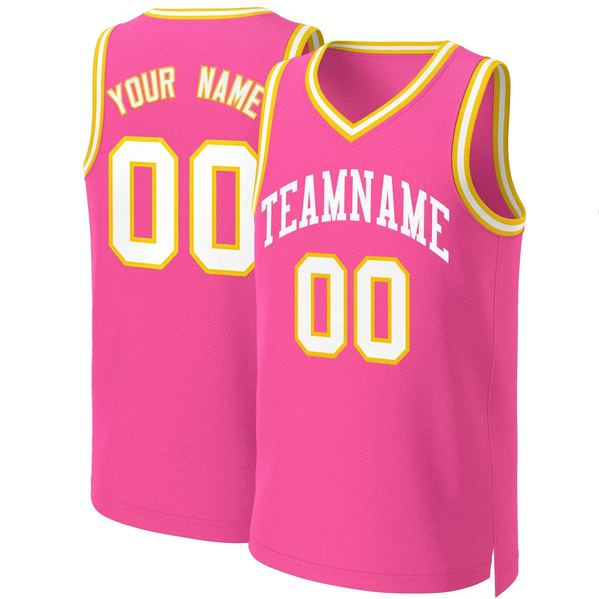 Classic Basketball Jersey Pink White