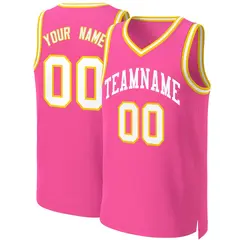 Classic Basketball Jersey Pink White 1