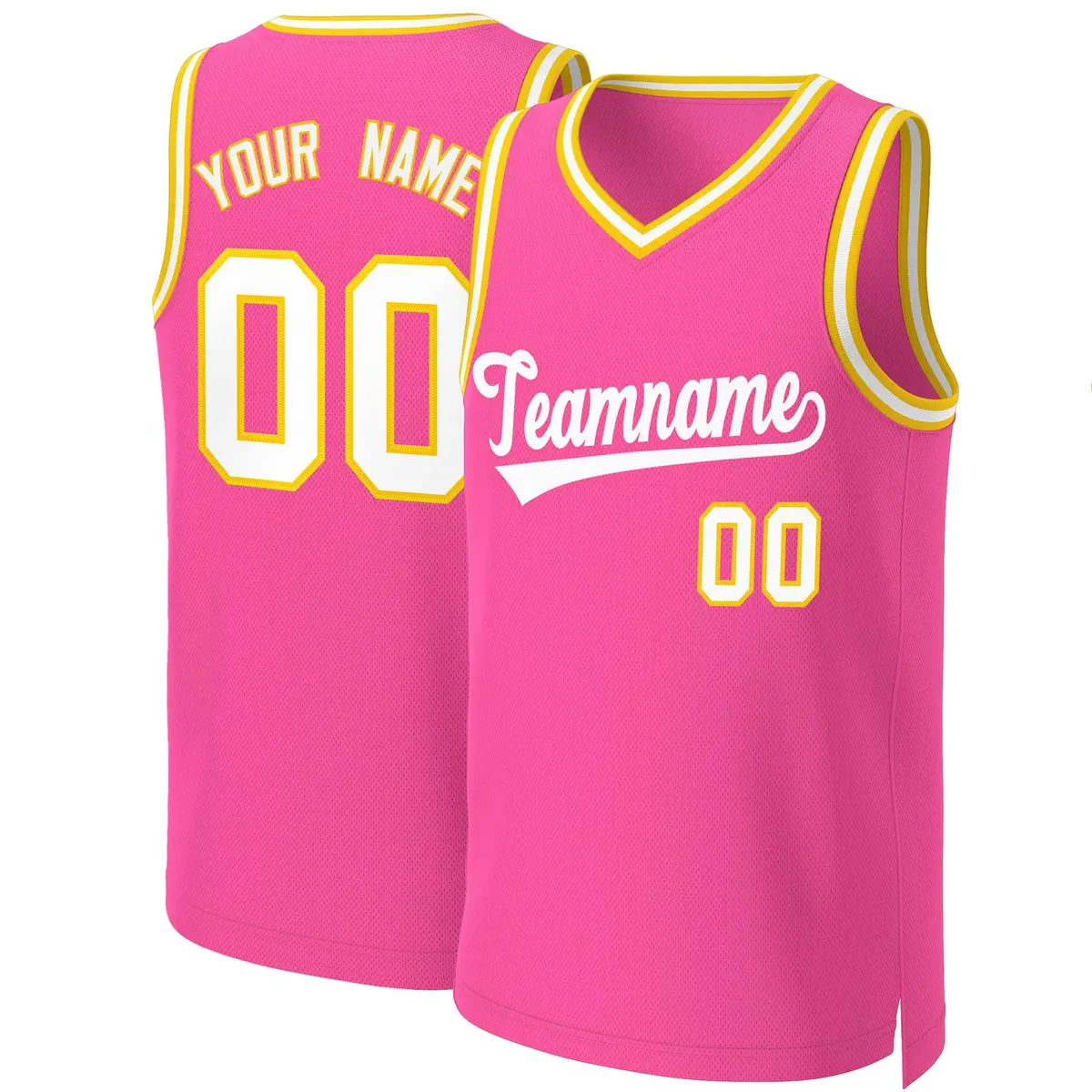 Classic Basketball Jersey Pink White