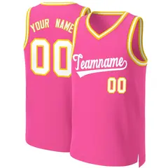 Classic Basketball Jersey Pink White 1