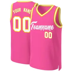 Classic Basketball Jersey Pink White 1