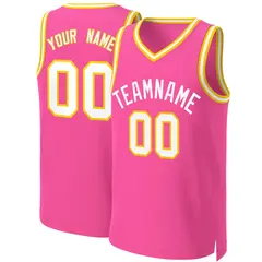 Classic Basketball Jersey Pink White 1