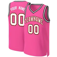 Classic Basketball Jersey Pink White-Orange 1