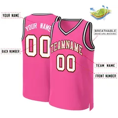 Classic Basketball Jersey Pink White-Orange 2