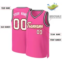 Classic Basketball Jersey Pink White-Orange 2