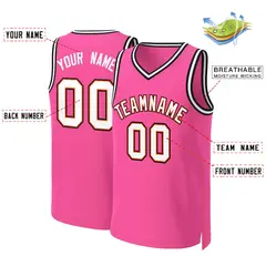 Classic Basketball Jersey Pink White-Orange 2