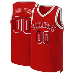Classic Basketball Jersey Red Red-Navy