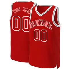 Classic Basketball Jersey Red Red-White 1